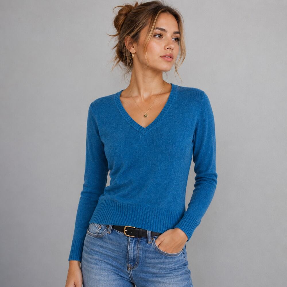 Columbia Women’s Turquoise V-Neck Medium Weight Sweater Size Small